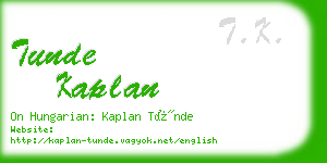 tunde kaplan business card